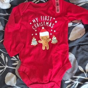 The Children's Place Red 'My First Christmas' Bodysuit